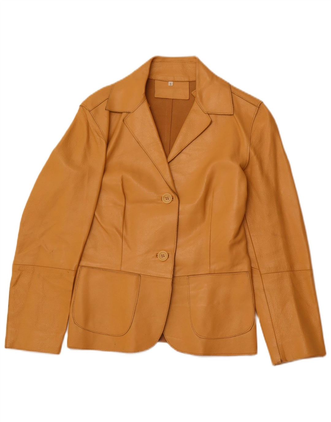 Jaqueta blazer feminina vintage com 2 botões Reino Unido 10 pequena bege