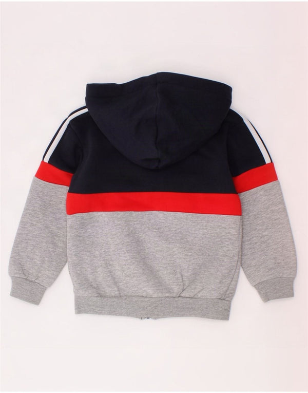 Suéter Adidas Baby Boys com capuz e zíper 18-24 meses cinza colorblock algodão