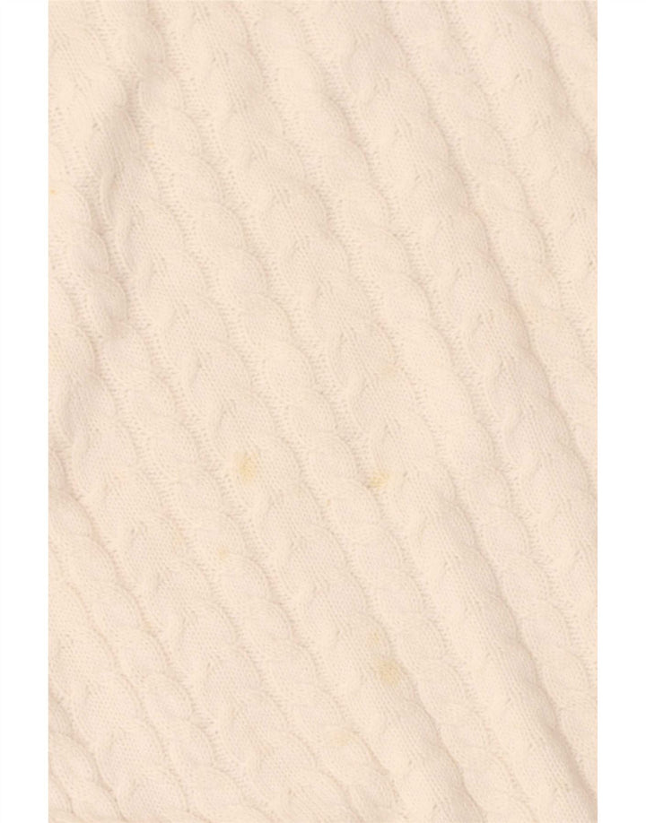 Suéter feminino Sun68 com gola canoa e algodão branco médio UK 12