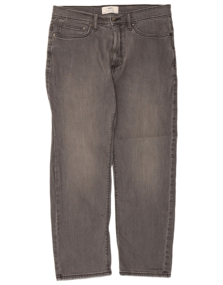 Jeans retos masculinos Marks & Spencer W32 L29 algodão cinza