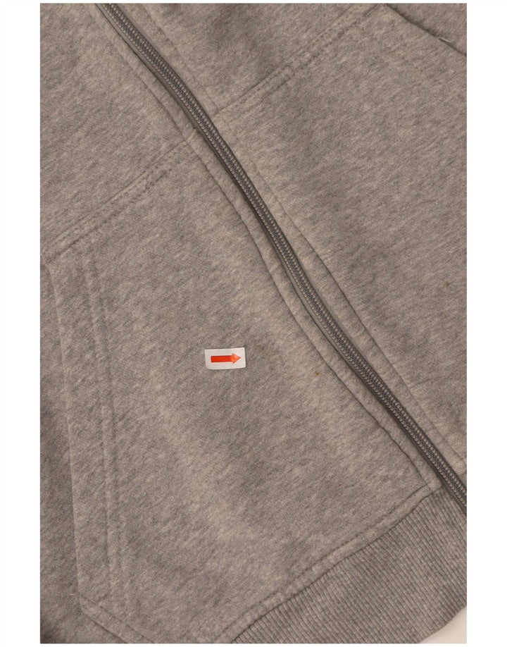 ADIDAS Mens Zip Hoodie Sweater Médio Algodão Cinza