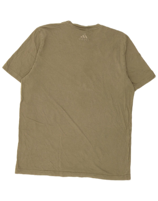 Adidas Mens Graphic T-Shirt Top Médio Algodão Cáqui
