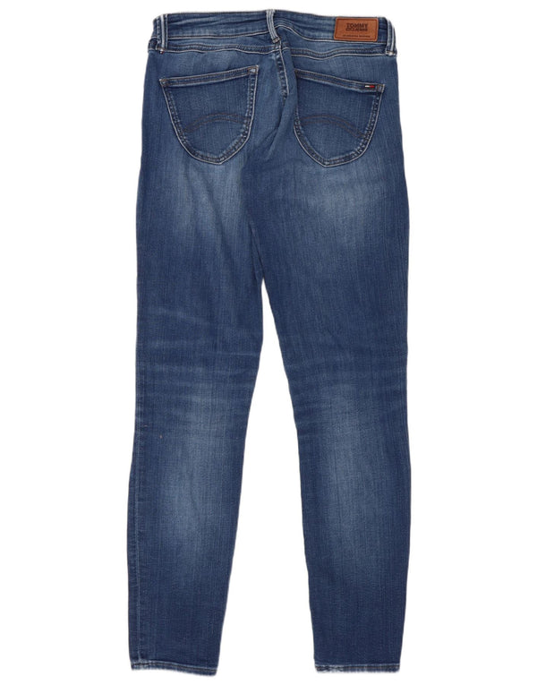 Tommy Hilfiger feminino Sophie cintura baixa jeans skinny W27 L30 algodão azul