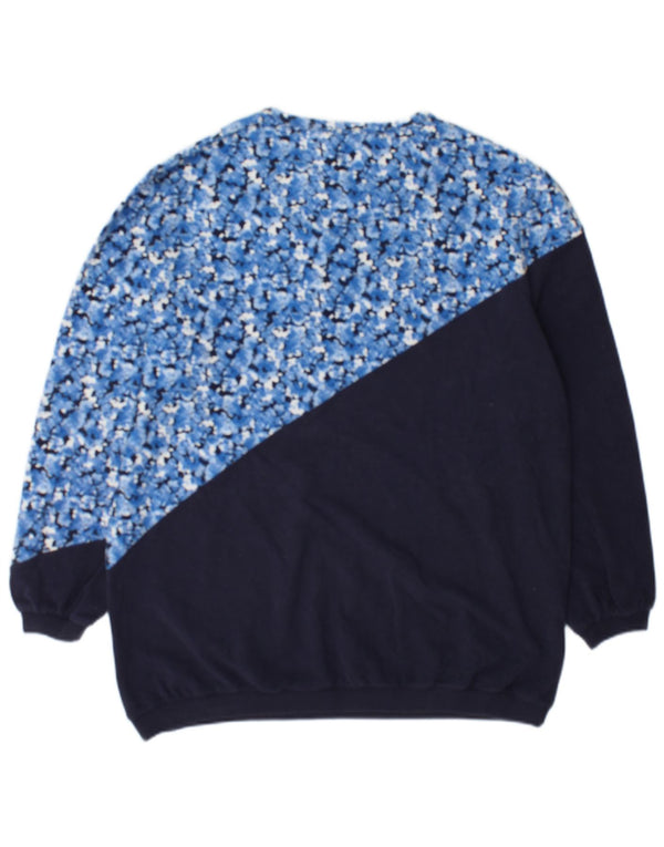 Fat Face Womens Sweatshirt Jumper UK 14 Medium Navy Blue Floral Cotton