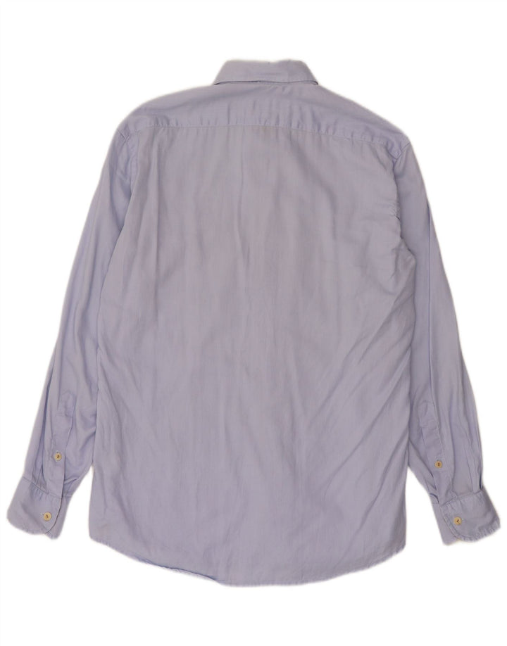 ALVIERO MARTINI Camisa masculina tamanho 39 15 1/2 algodão azul médio