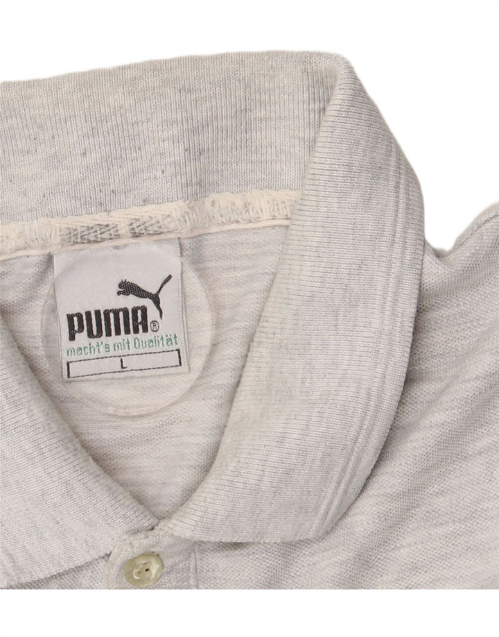 Camisa polo masculina Puma grande cinza manchada