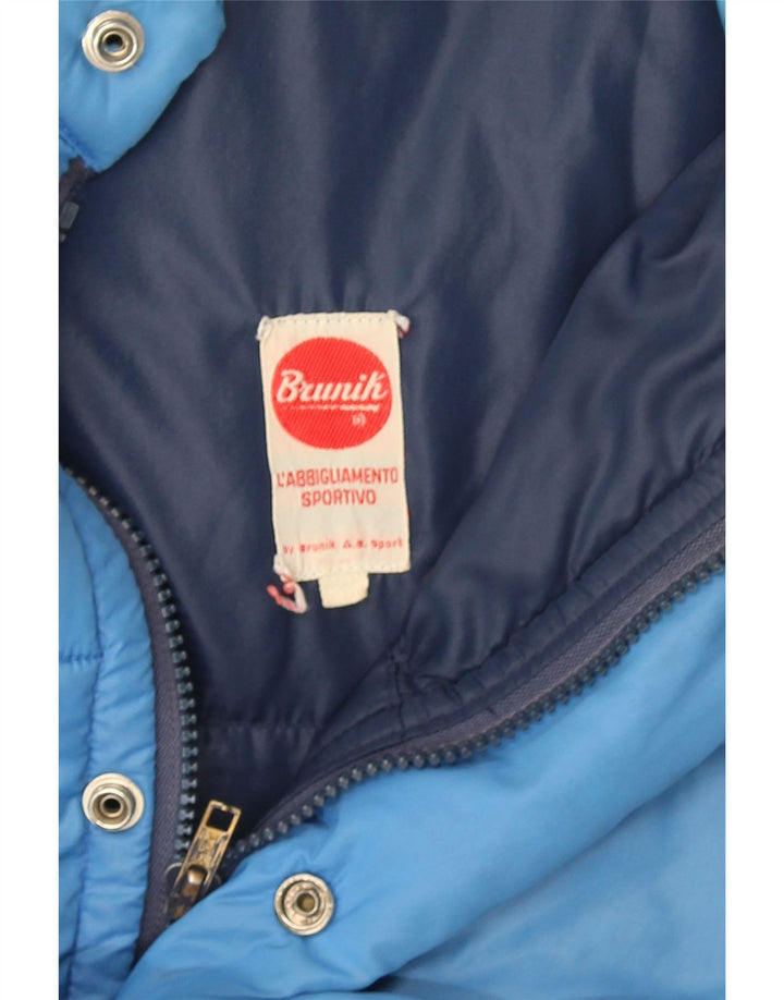 Jaqueta acolchoada masculina Brunik UK 40 grande bloco colorido azul