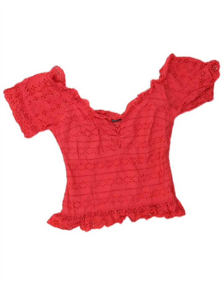 Blusa cropped feminina Guess UK 10 pequena rosa