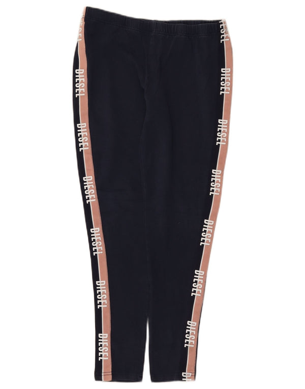 Leggings femininas Diesel com corte gráfico Reino Unido 12 bloco colorido azul marinho médio