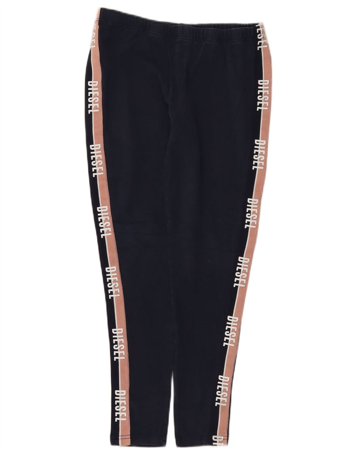 Leggings femininas Diesel com corte gráfico Reino Unido 12 bloco colorido azul marinho médio