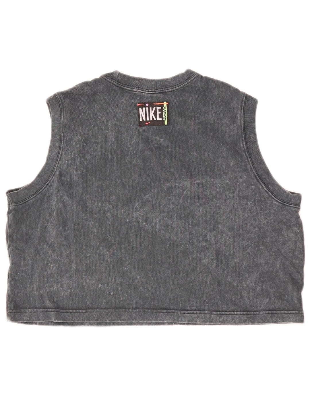 NIKE Womens Crop Vest Top UK 18 XL Cinza Algodão