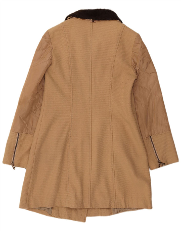 Sobretudo feminino Penny Black UK 12 lã colorblock bege médio