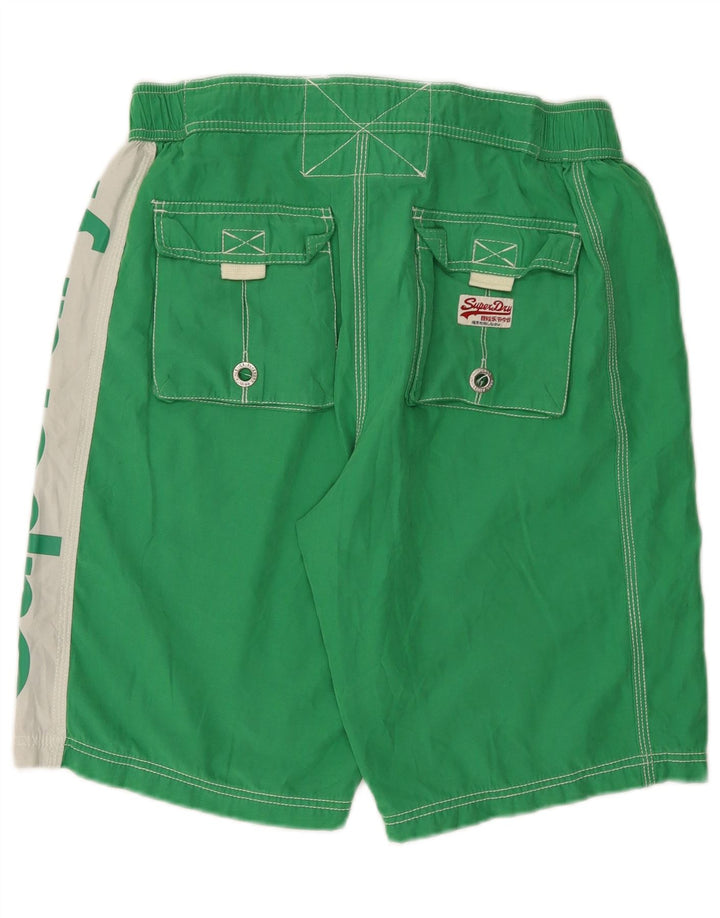 Shorts de natação Superdry masculino gráfico XL verde Colourblock poliéster