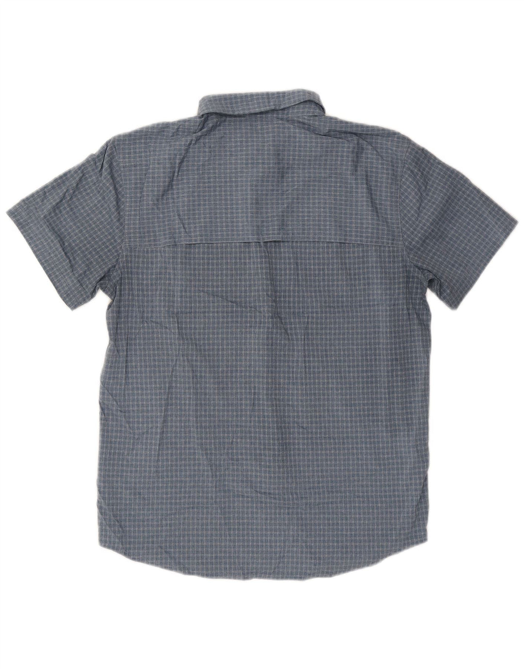 PRANA Camisa masculina de manga curta xadrez azul médio