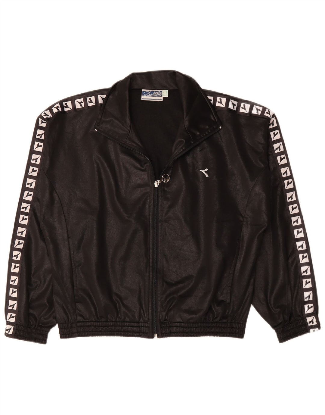 DIADORA feminino oversized gráfico completo agasalho Reino Unido 10 pequeno preto