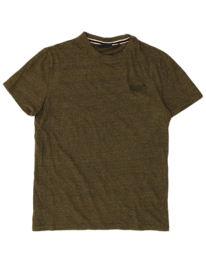 Camiseta masculina Superdry Top pequeno cáqui salpicado