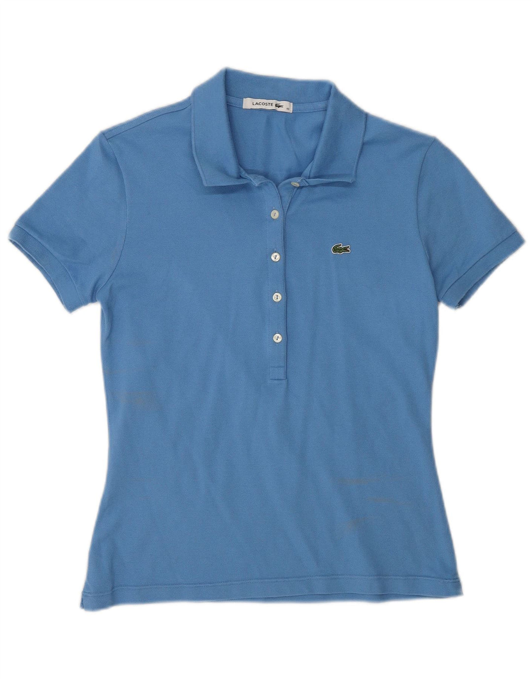 Camisa polo feminina Lacoste tamanho 40 algodão azul médio
