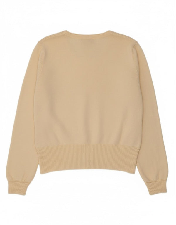 Suéter cardigã feminino vintage UE 40/42 médio off white lã