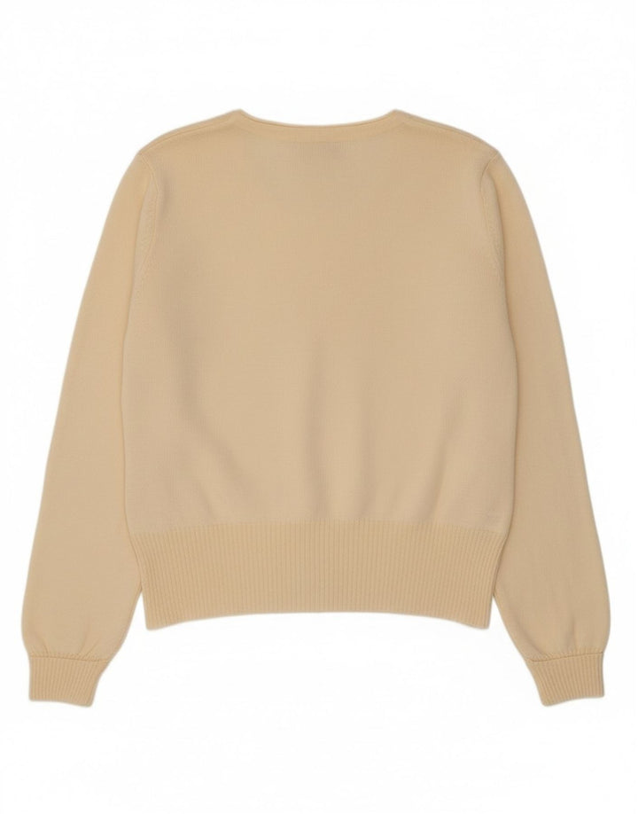 Suéter cardigã feminino vintage UE 40/42 médio off white lã