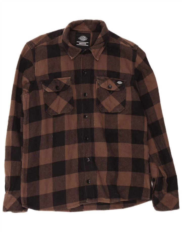 Camisa masculina de flanela Dickies de algodão guingão marrom médio
