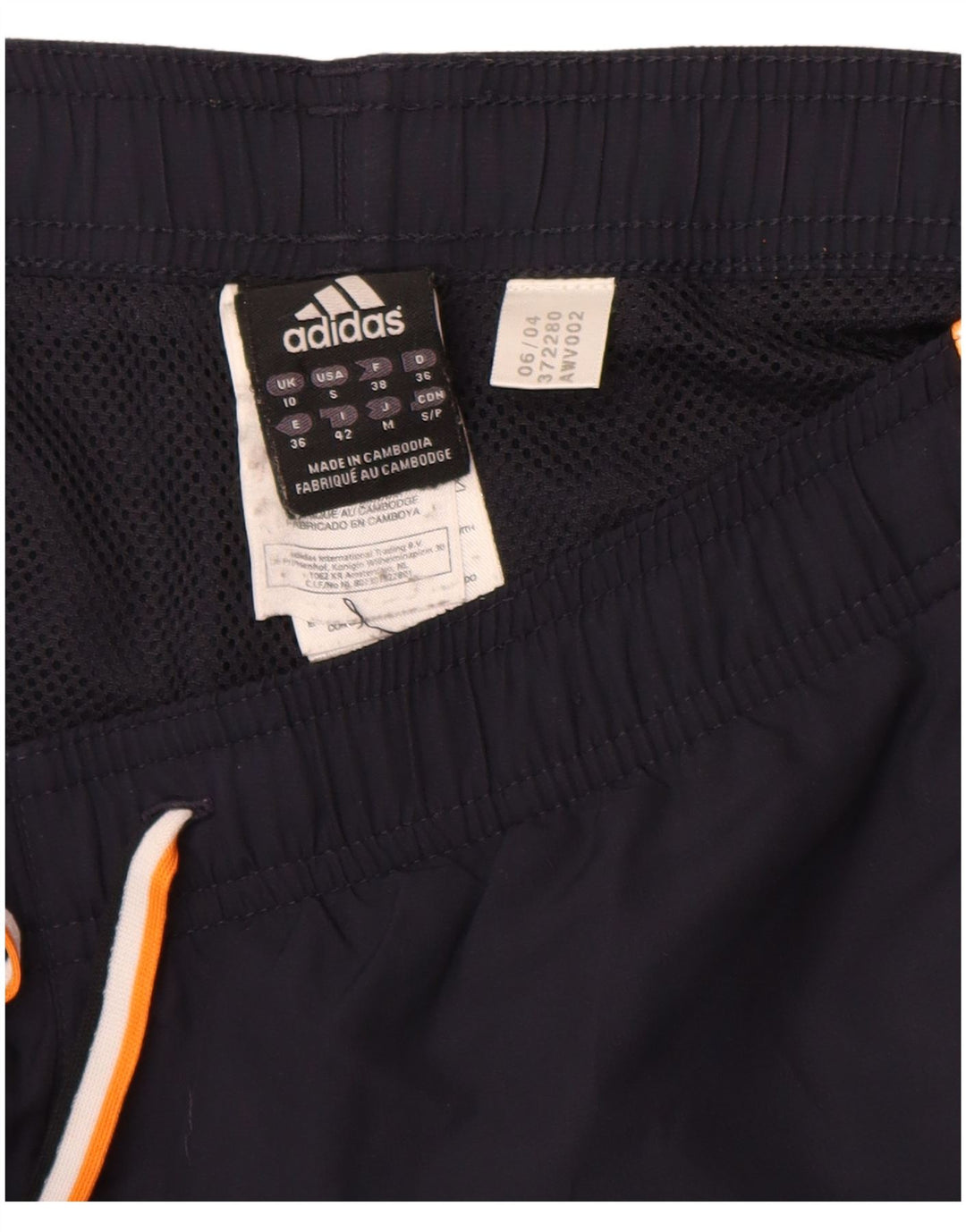 ADIDAS Calças de treino femininas joggers UK 10 pequeno azul marinho poliéster