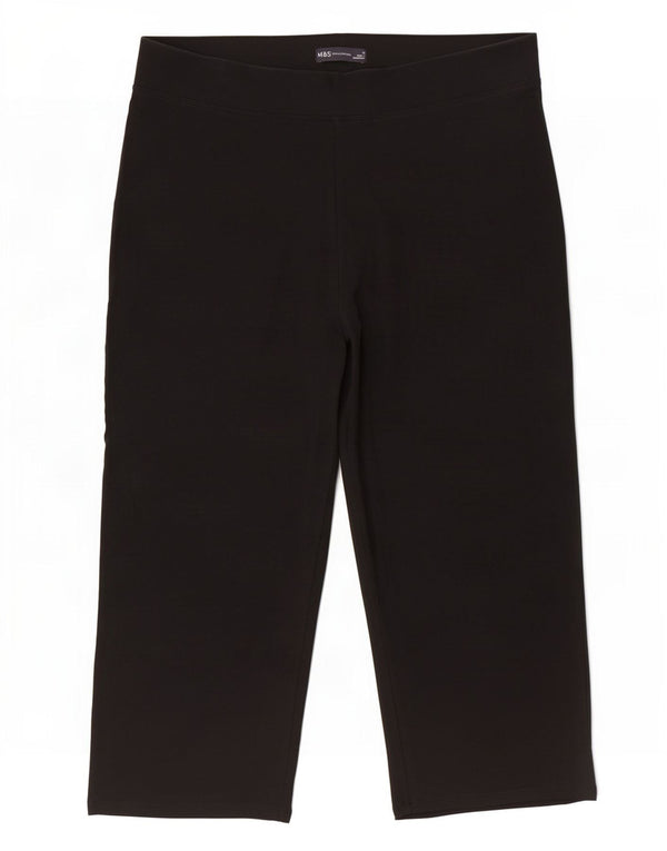 Leggings capri femininas Marks & Spencer Reino Unido 16 grande algodão preto