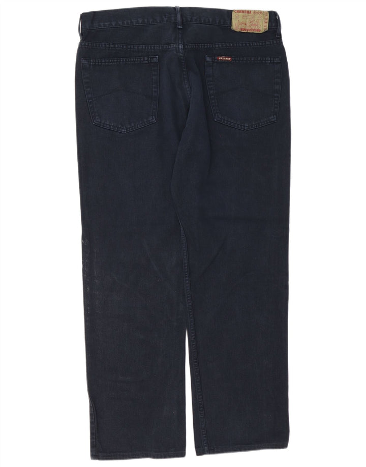 Carrera Mens Straight Jeans W38 L30 Azul Marinho Algodão