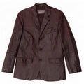Jaqueta blazer masculina de couro com 3 botões Ben Sherman Reino Unido 38 marrom médio