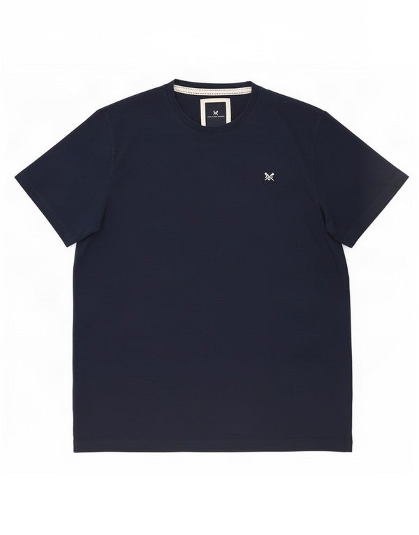 Camiseta masculina Crew Clothing Top 2XL algodão azul marinho