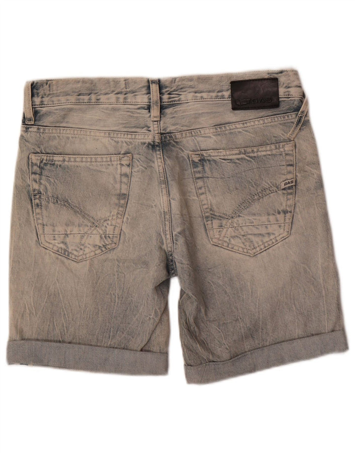 Shorts jeans feminino Gas W27 pequeno algodão azul