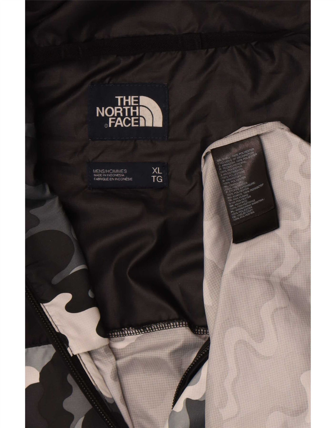 Jaqueta de chuva masculina com capuz The North Face UK 42 XL camuflada preta