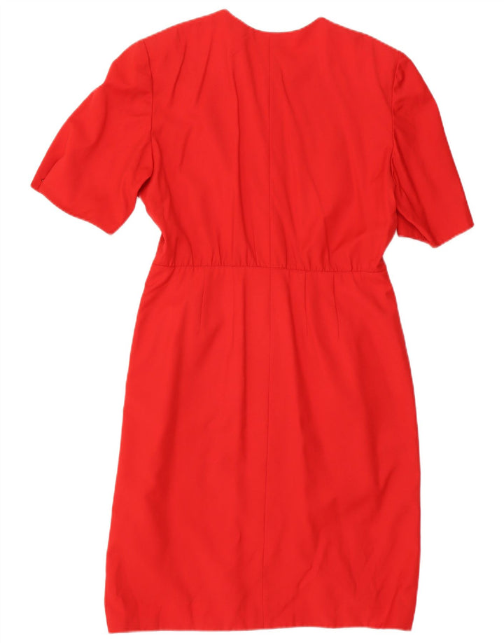 Vestido bainha feminino vintage Reino Unido 14 vermelho médio