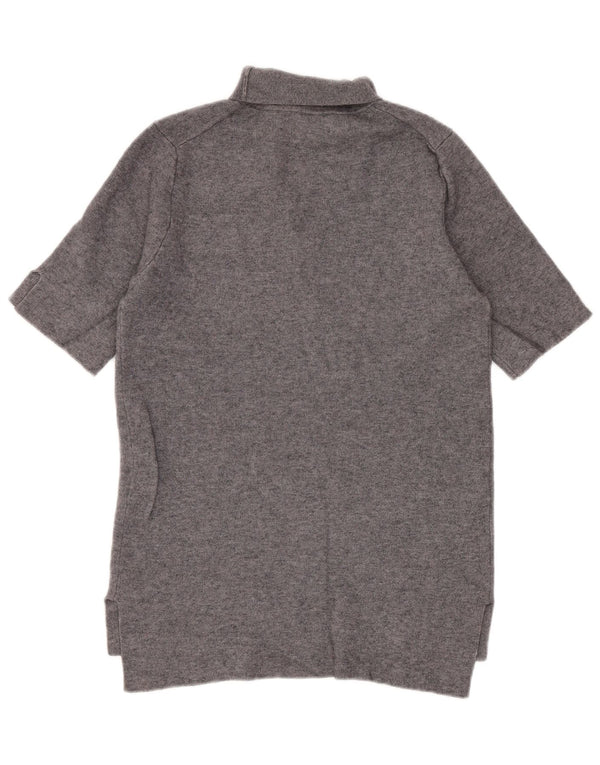 Zara blusa feminina manga curta top UK 8 pequeno cinza