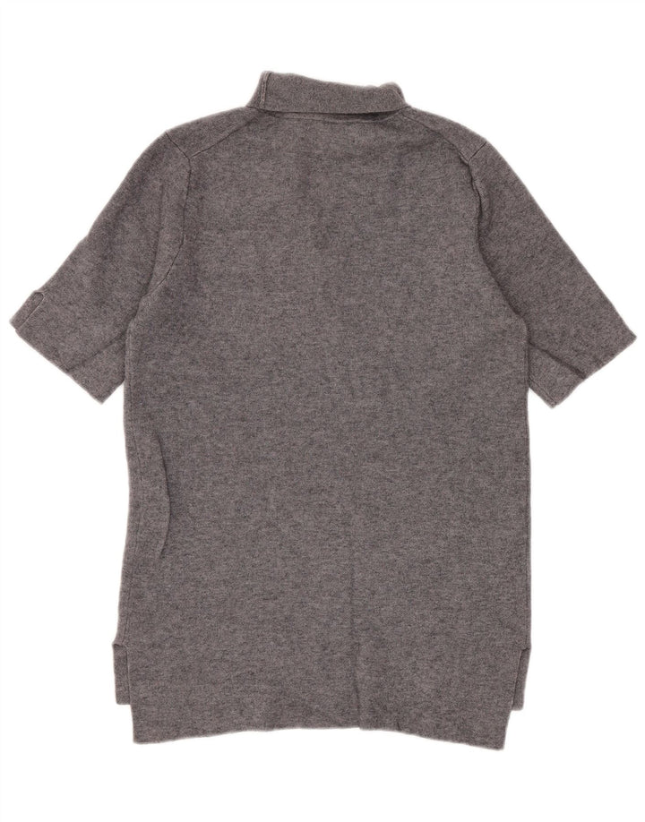 Zara blusa feminina manga curta top UK 8 pequeno cinza