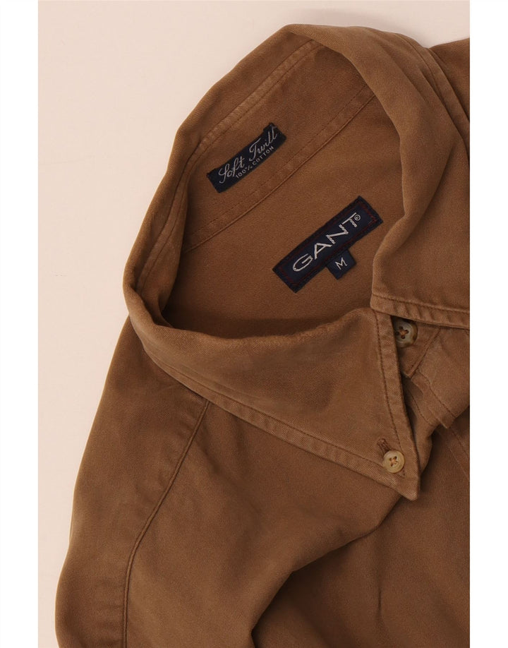 Camisa masculina Gant Loose Fit de algodão marrom médio