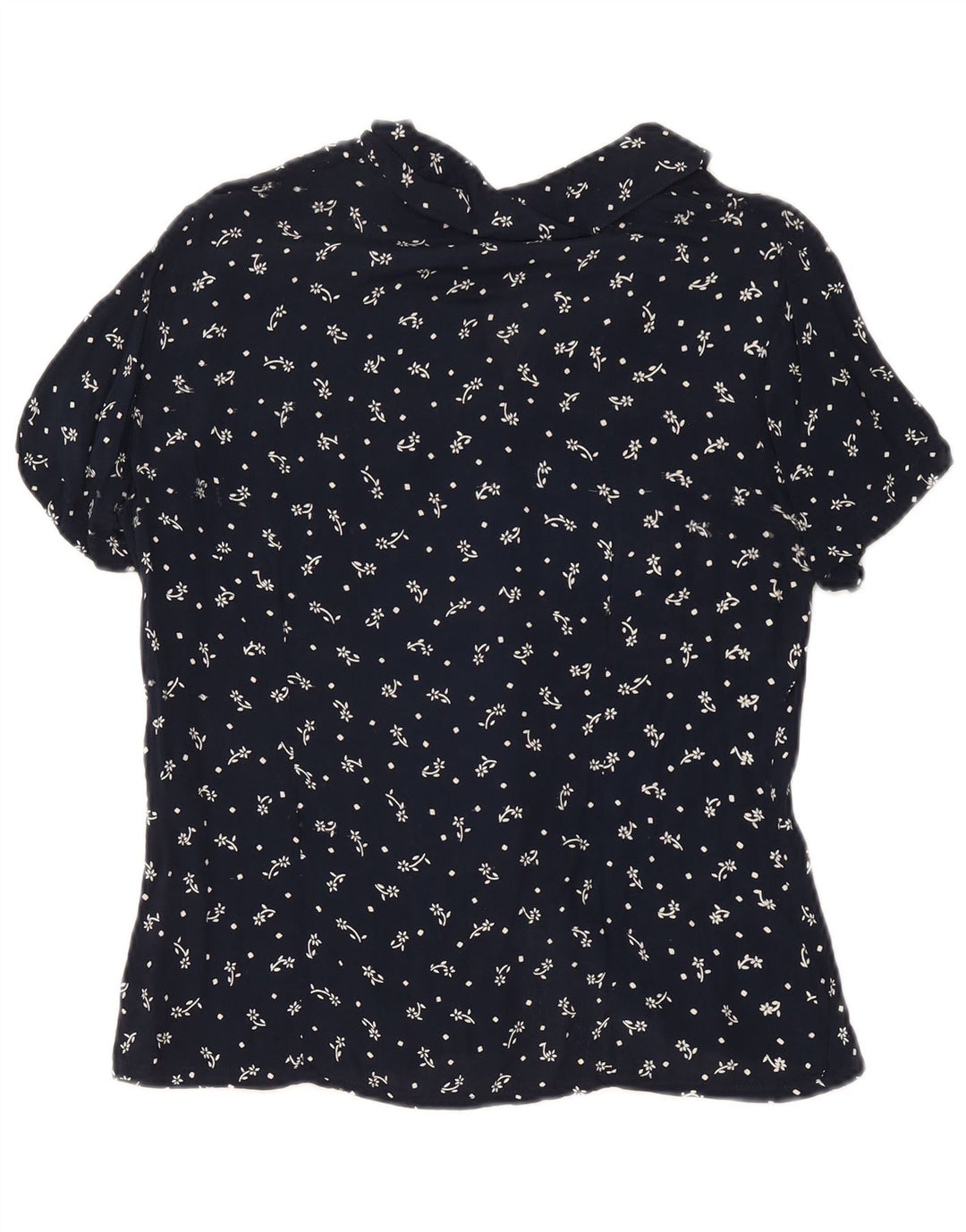 Blusa feminina de manga curta Express IT 44 médio azul marinho floral
