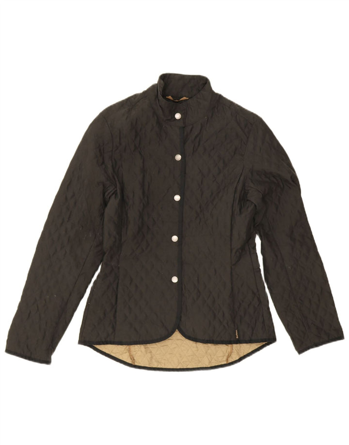 Jaqueta acolchoada feminina Barbour UK 8 poliéster preto pequeno