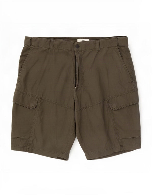 Shorts cargo masculino Marks & Spencer W40 XL algodão cáqui