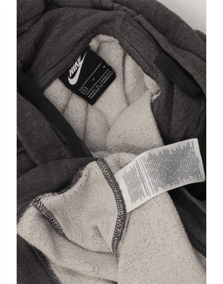 Moletom com capuz masculino Nike médio cinza manchado de algodão