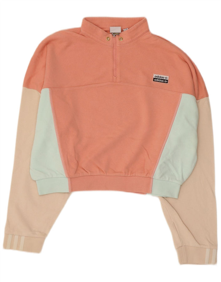Adidas Womens Oversized Crop Moletom Jumper Reino Unido 14 Médio Rosa