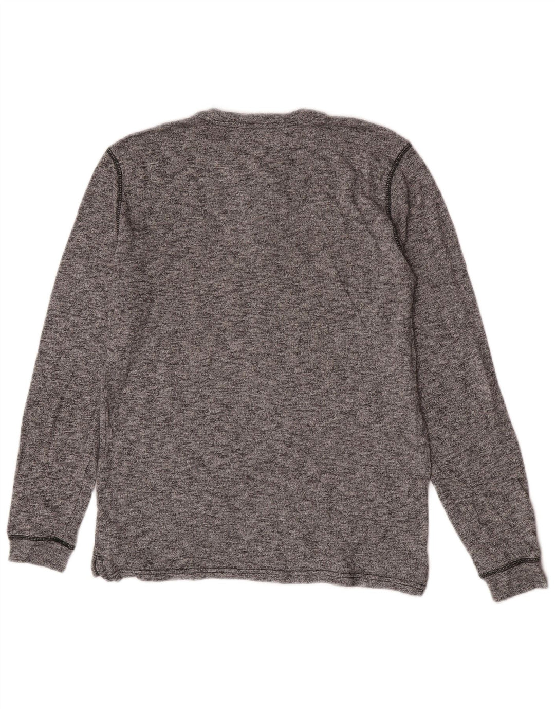 Gap Mens Top manga comprida pequeno algodão manchado cinza