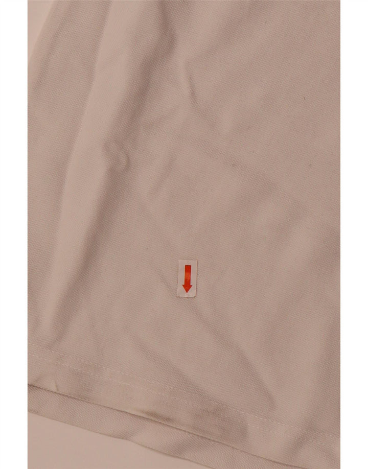 CREW CLOTHING Camisa polo masculina grande algodão branco