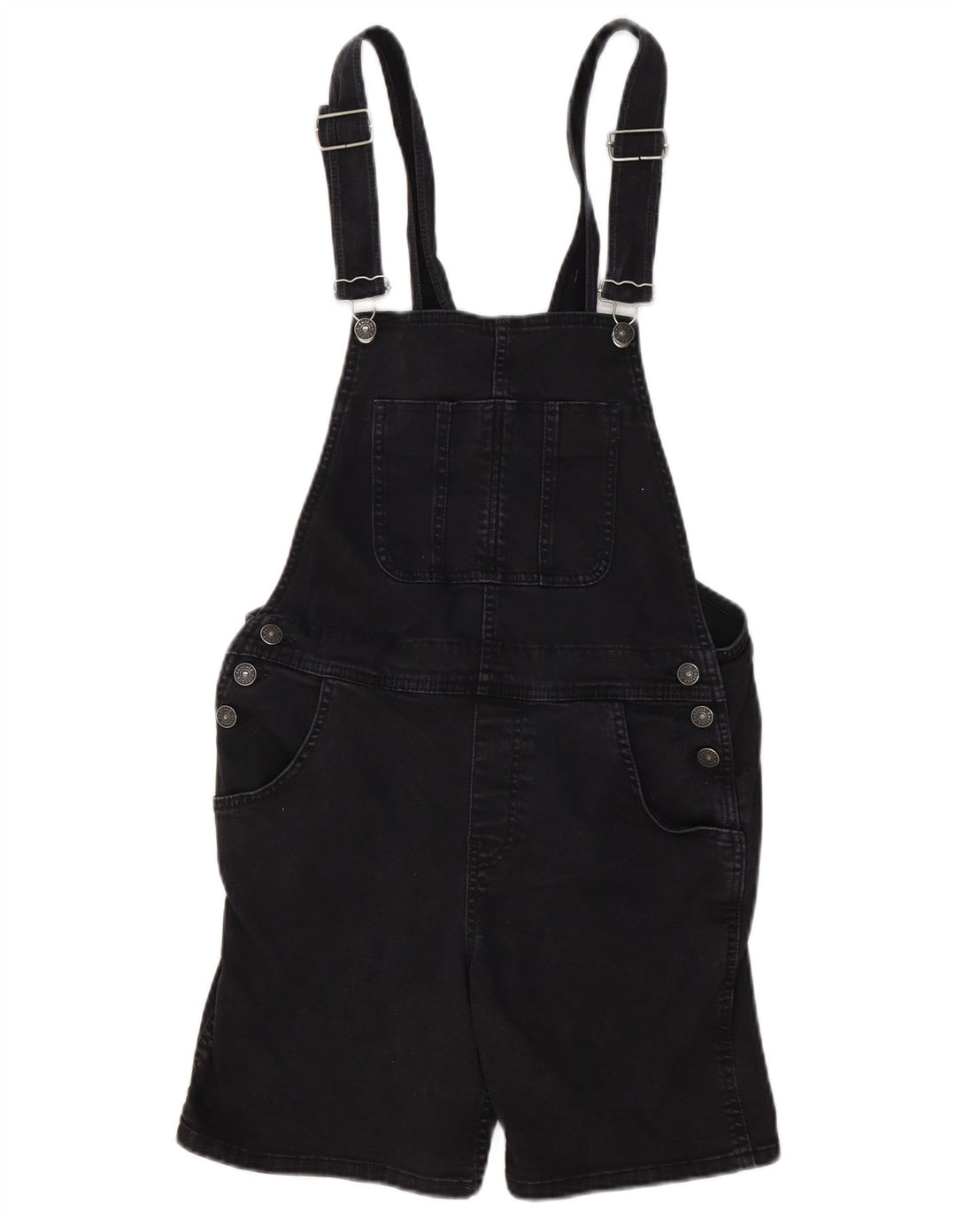 Shorts jeans feminino FAT FACE Dungarees Reino Unido 12 médio W34 algodão preto