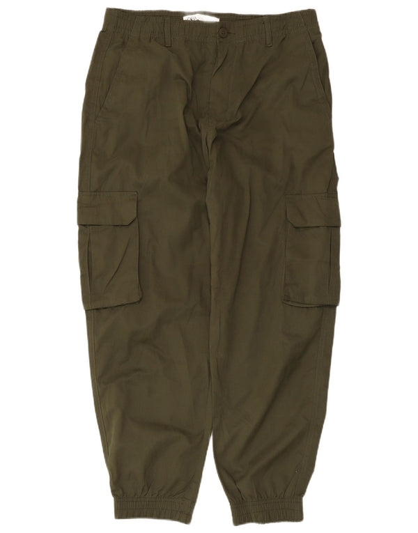Calça cargo feminina Zara Crop Joggers médio W31 L25 cáqui