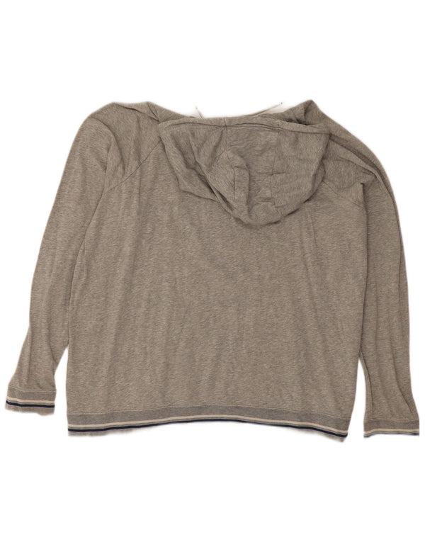 Jumper com capuz gráfico feminino Nike UK 20 2XL cinza manchado de algodão