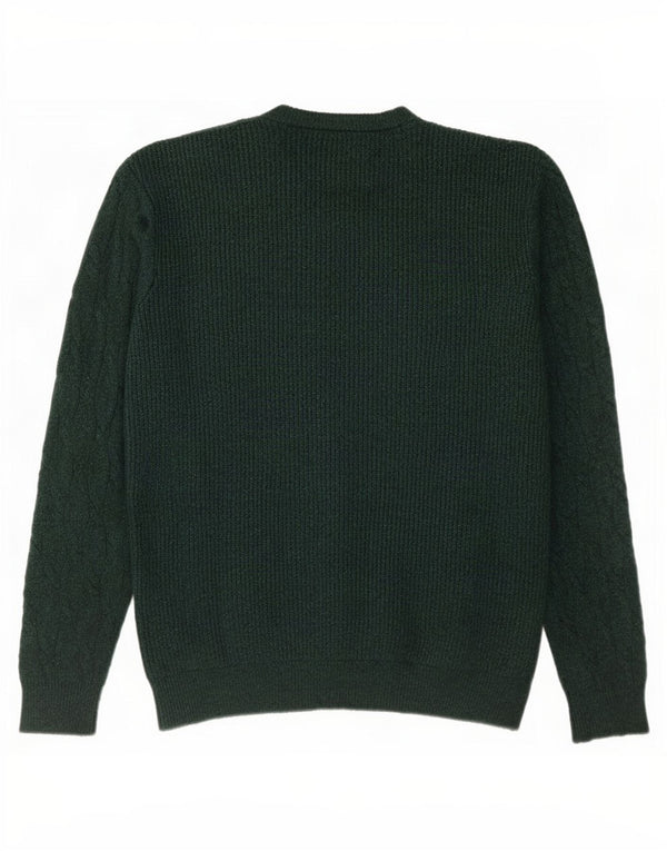 Suéter masculino Marks & Spencer com gola redonda, grande poliamida verde