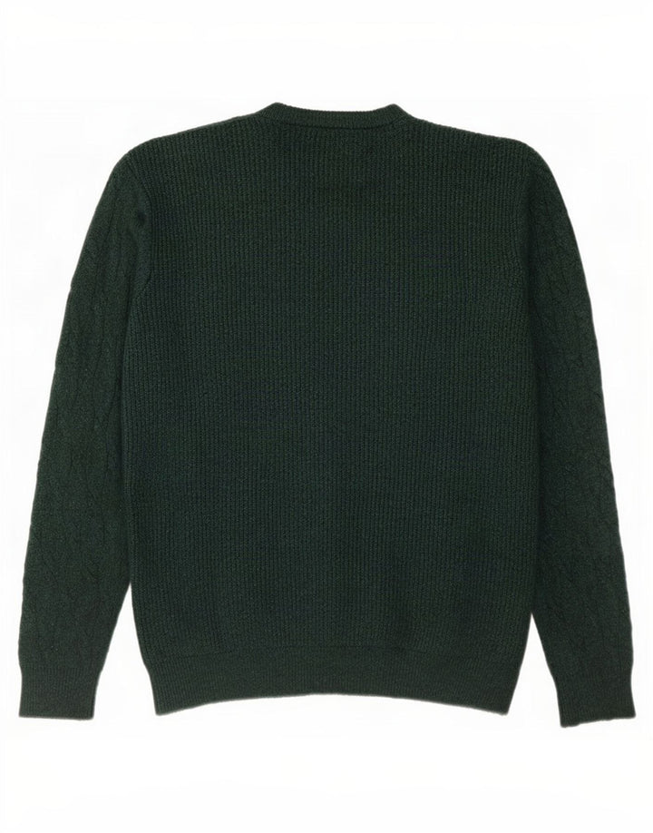 Suéter masculino Marks & Spencer com gola redonda, grande poliamida verde