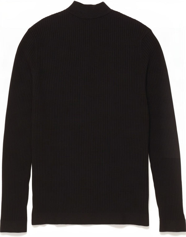 Suéter feminino Zara com gola tartaruga Reino Unido 14 grande viscose preta