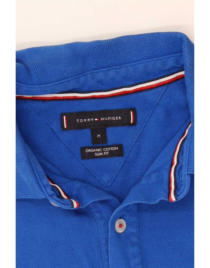 Camisa polo masculina Tommy Hilfiger Slim Fit média listrada azul