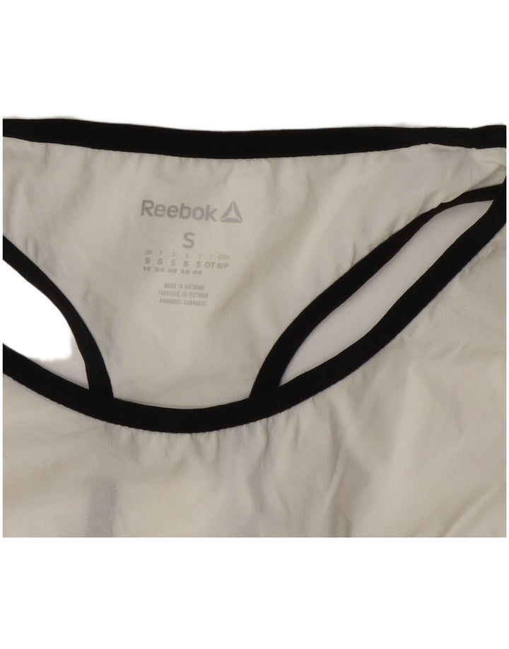 Reebok Womens Graphic Vest Top UK 8/10 Pequeno Branco